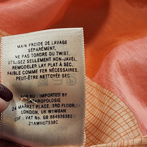 Maeve Anthropologie Boho Plaid Button-Down Blouse Top with Tie Front Neck Size 2 - Picture 10 of 10